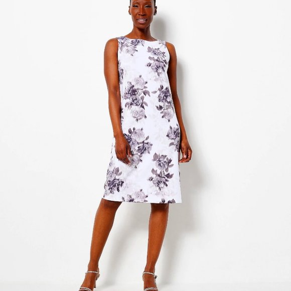 Isaac Mizrahi Always Isaac Tall Printed Shift Dress  11905 - Picture 1 of 2